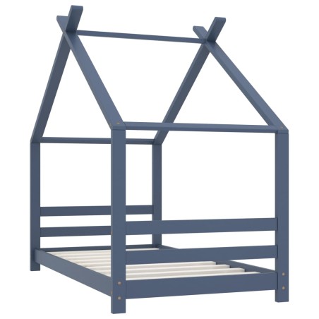 vidaXL Estructura de cama infantil madera maciza pino gris 80x160 cm