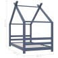 vidaXL Estructura de cama infantil madera maciza pino gris 80x160 cm vidaXL Estructura de cama infantil madera maciza pino gris 80x160 cm