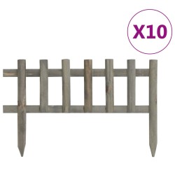 vidaXL Bordes de jardín 10 unidades madera de abeto 4,4 m