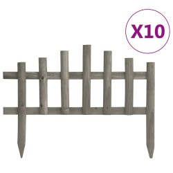 vidaXL Bordes de jardín 10 unidades madera de abeto 4,4 m