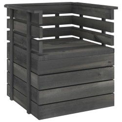 vidaXL Sillón de jardín de madera maciza de pino gris oscuro