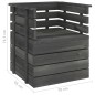 vidaXL Sillón de jardín de madera maciza de pino gris oscuro