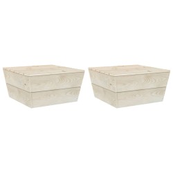 vidaXL Mesas de jardín 2 uds madera de abeto impregnada 60x60x30 cm