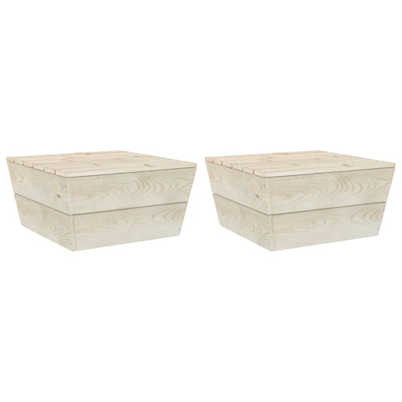 vidaXL Mesas de jardín 2 uds madera de abeto impregnada 60x60x30 cm vidaXL Mesas de jardín 2 uds madera de abeto impregnada 60x60x30 cm