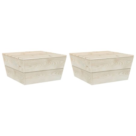 vidaXL Mesas de jardín 2 uds madera de abeto impregnada 60x60x30 cm