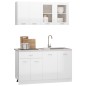 vidaXL Juego muebles de cocina 4 pzas madera ingeniería blanco brillo vidaXL Juego muebles de cocina 4 pzas madera ingeniería blanco brillo