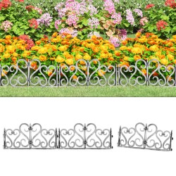 vidaXL Borduras de jardín 17 unidades PP plateado 10 m