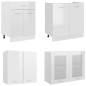 vidaXL Juego muebles de cocina 4 pzas madera ingeniería blanco brillo vidaXL Juego muebles de cocina 4 pzas madera ingeniería blanco brillo