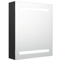 vidaXL Armario de baño con espejo negro 50x14x60 cm