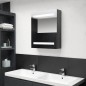 vidaXL Armario de baño con espejo y LED gris 50x14x60 cm vidaXL Armario de baño con espejo y LED gris 50x14x60 cm