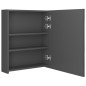 vidaXL Armario de baño con espejo y LED gris 50x14x60 cm vidaXL Armario de baño con espejo y LED gris 50x14x60 cm