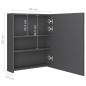 vidaXL Armario de baño con espejo y LED gris 50x14x60 cm vidaXL Armario de baño con espejo y LED gris 50x14x60 cm