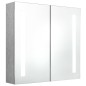 vidaXL Armario de baño con espejo LED gris hormigón 62x14x60 cm