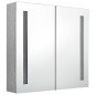 vidaXL Armario de baño con espejo LED gris hormigón 62x14x60 cm