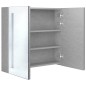 vidaXL Armario de baño con espejo LED gris hormigón 62x14x60 cm
