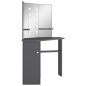 vidaXL Tocador de esquina con LED gris 111x54x141,5 cm vidaXL Tocador de esquina con LED gris 111x54x141,5 cm