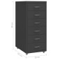 vidaXL Armario archivador móvil metal antracita 28x41x69 cm vidaXL Armario archivador móvil metal antracita 28x41x69 cm