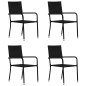 vidaXL Juego de comedor para jardín de 5 piezas negro