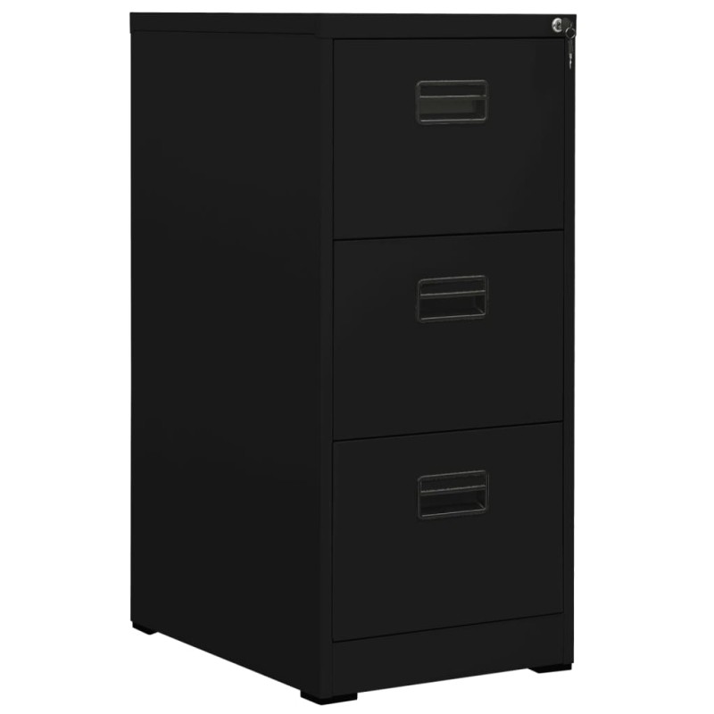 vidaXL Armario archivador de acero negro 46x62x102,5 cm