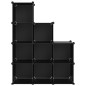 vidaXL Estantería de cubos con 9 compartimentos negro PP vidaXL Estantería de cubos con 9 compartimentos negro PP