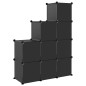 vidaXL Estantería de cubos con 9 compartimentos negro PP vidaXL Estantería de cubos con 9 compartimentos negro PP