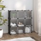 vidaXL Estantería de cubos con 9 compartimentos y puertas PP negro vidaXL Estantería de cubos con 9 compartimentos y puertas PP negro