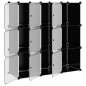 vidaXL Estantería de cubos con 9 compartimentos y puertas PP negro vidaXL Estantería de cubos con 9 compartimentos y puertas PP negro