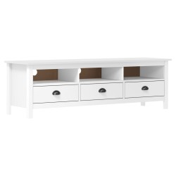 vidaXL Mueble de TV Hill madera maciza de pino blanco 158x40x47 cm