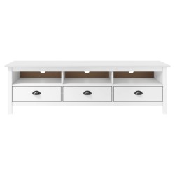 vidaXL Mueble de TV Hill madera maciza de pino blanco 158x40x47 cm