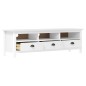 vidaXL Mueble de TV Hill madera maciza de pino blanco 158x40x47 cm