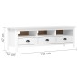 vidaXL Mueble de TV Hill madera maciza de pino blanco 158x40x47 cm