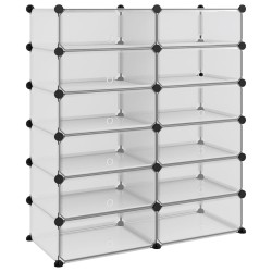vidaXL Zapatero PP transparente 94,5x36,5x106 cm