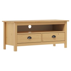 vidaXL Mueble de TV Hill madera maciza pino marrón miel 110x40x47 cm