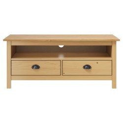 vidaXL Mueble de TV Hill madera maciza pino marrón miel 110x40x47 cm