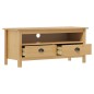 vidaXL Mueble de TV Hill madera maciza pino marrón miel 110x40x47 cm vidaXL Mueble de TV Hill madera maciza pino marrón miel 110x40x47 cm