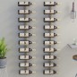 vidaXL Botellero de pared para 10 botellas 2 unidades metal dorado vidaXL Botellero de pared para 10 botellas 2 unidades metal dorado