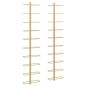 vidaXL Botellero de pared para 10 botellas 2 unidades metal dorado vidaXL Botellero de pared para 10 botellas 2 unidades metal dorado