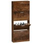 vidaXL Mueble zapatero madera contrachapada roble ahumado 59x17x150 cm vidaXL Mueble zapatero madera contrachapada roble ahumado 59x17x150 cm