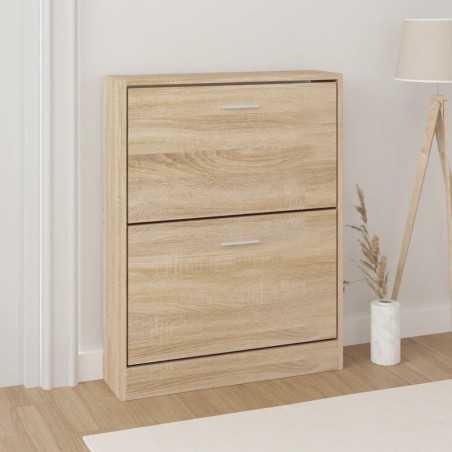 vidaXL Mueble zapatero madera contrachapada roble 59x17x81 cm