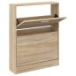 vidaXL Mueble zapatero madera contrachapada roble 59x17x81 cm vidaXL Mueble zapatero madera contrachapada roble 59x17x81 cm
