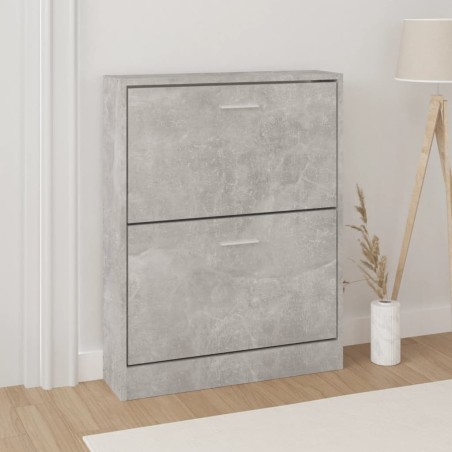 vidaXL Mueble zapatero madera contrachapada gris hormigón 59x17x81 cm