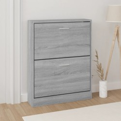 vidaXL Mueble zapatero madera contrachapada gris Sonoma 59x17x81 cm