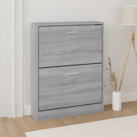 vidaXL Mueble zapatero madera contrachapada gris Sonoma 59x17x81 cm