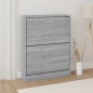 vidaXL Mueble zapatero madera contrachapada gris Sonoma 59x17x81 cm