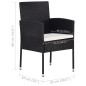 vidaXL Juego de comedor para jardín 3 piezas negro vidaXL Juego de comedor para jardín 3 piezas negro