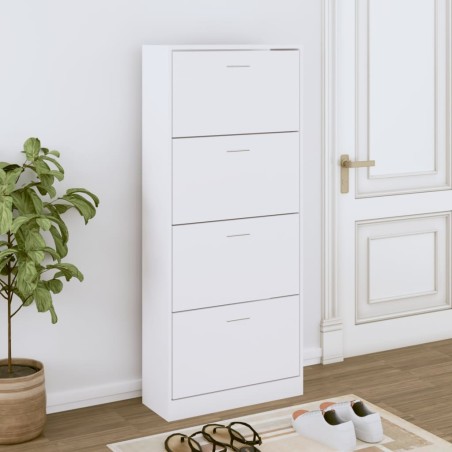 vidaXL Mueble zapatero madera contrachapada blanco 63x24x147 cm
