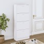vidaXL Mueble zapatero madera contrachapada blanco 63x24x147 cm vidaXL Mueble zapatero madera contrachapada blanco 63x24x147 cm
