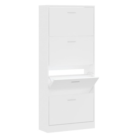 vidaXL Mueble zapatero madera contrachapada blanco 63x24x147 cm