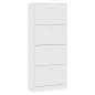 vidaXL Mueble zapatero madera contrachapada blanco 63x24x147 cm vidaXL Mueble zapatero madera contrachapada blanco 63x24x147 cm