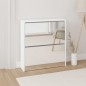 vidaXL Mueble zapatero con espejo 2 niveles blanco brillo 63x17x67 cm vidaXL Mueble zapatero con espejo 2 niveles blanco brillo 63x17x67 cm